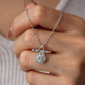 925 Sterling Silver 1ct Moissanite Necklace, Classic Gourd Pendant-0-2