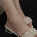 wholesale S925 Silver Summer Korean-style Snake Chain Anklet Minimalist and Fresh Foot Jewelry for Women S4690-0-0