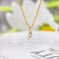 wholesale S925 Silver Plated 14K Gold Moon White Zircon Necklace, Spring New Arrival, French Minimalist Style, Niche and Soft Aesthetic-0-3
