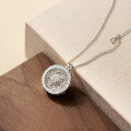 wholesale S925 Silver Nalan Small and Exquisite Design, Elegant and Delicate Rotating Compass Round Pendant Necklace Y01934-0-4