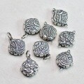 wholesale 925 Sterling Silver Plum Orchid Bamboo Chrysanthemum Pendant Retro Ethnic Style Handwoven Bracelet DIY Material Accessory Charm-0-1