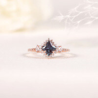 wholesale S925 Sterling Silver Gold-Plated Lab-Grown Color-Changing Sapphire Cross-Border Export Square Sapphire Ring-Lab-Changed Sapphire Ring  US Size 10