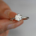 925 Silver Moissanite Ring for Women, Classic Proposal Design, Cross-border Supply-0-2