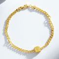 Sterling Silver Bubble Bracelet with Yellow Diamonds, Unisex Cuban Chain Wholesale-0-0