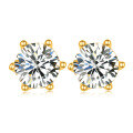 wholesale S925 Sterling Silver Moissanite Six-Prong Stud Earrings, Popular Korean Style Minimalist Moissanite Women's Jewelry, Amazon Best-Seller, Recommended for Independent Websites-0-5