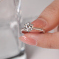wholesale S925 Silver Genuine D Color Moissanite Ring, 1 Carat, Engagement Wedding Proposal Couple Women's Ring, Colorfast-0-2