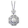 wholesale S925 Sterling Silver 8mm Pearl Necklace Pendant Women's Light Luxury Daily Fashion Style Wholesale European and American New Design-0-4