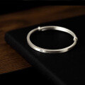wholesale 9999 Pure Silver Lotus Ancient Method Matte Adjustable Silver Bangle for Women, Retro Niche Design Chinese Style Jewelry-0-2