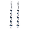 wholesale 925 Silver Blue Topaz Crystal Earrings, Exaggerated Elegance, High-End Statement Drop Earrings with Tassel and Teardrop Design-0-3