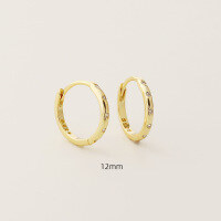 wholesale S925 Silver Circle with Diamond Accents Minimalist Multi-Size Earrings for Cross-Border Layering Delicate Ear Clips Women's Earrings-Gold (12mm)  925 silver