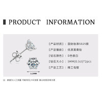 S925 Sterling Silver D-Color Moissanite Floral Six-Prong Stud Earrings-White - 0.5 carats * 2 pieces  925 silver