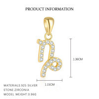 wholesale S925 Sterling Silver Cross-border Twelve Zodiacs Exquisite Personality Choker Necklace For Women, Light Luxury Fashion Pendant, European And American Versatile-A4146-Capricorn/Single Pendant 925 Silver