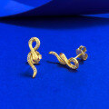 wholesale S925 Silver Gold-Plated, Mu Jing Jewelry Spring and Summer New Style Coiled Snake Wired Drawing Stud Earrings, Fashionable and High-End-0-1