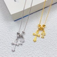 wholesale S925 Sterling Silver Gold Store Same Style Double Cross Diamond Inlaid Necklace for Women, Fashion Minimalist Versatile Collarbone Chain Accessory-Simple Double Cross Necklace - White Gold &gt; 925 Silver