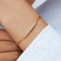 S925 Silver Irregular Straight Bracelet with D Color Moissanite, Ins Style-0-2