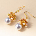 wholesale S925 Sterling Silver Fresh and Sweet Ins Style Small and Exquisite Designed Palace Lantern Pearl Ear Hook M06577-0-3