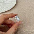wholesale 925 Sterling Silver Irregular Fold Blue Zircon Texture High-end Sense Open Ring for Women-0-1