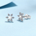 wholesale S925 Sterling Silver Moissanite Stud Earrings, Minimalist and Versatile Ice Snow Earrings, Fashionable Gift for Girlfriend-0-2