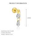 wholesale S925 Sterling Silver Round Zircon Stud Earrings For Women,。-0-6