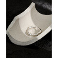 wholesale S925 Sterling Silver Korean Version INS Style Ancient Craft Irregular Vintage Hammered Texture Open Adjustable Ring for Women-0-1