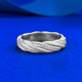 wholesale S925 Silver Italian Brushed Gold Wrapped Ring with Layered Woven Texture and Elegant Style-0-1