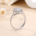 wholesale S925 sterling silver plated with 18K gold luxury princess-cut moissanite ring with side stones, women's fashionable wedding ring-0-2