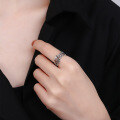 wholesale S925 Sterling Silver Korean Dongdaemun Chain Link Cross Irregular Niche Design Open Ring-0-3