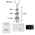 S925 Sterling Silver Full Pavé Moissanite Classic Halo Pendant Necklace for Women-0-5