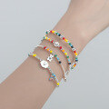 wholesale S925 silver colorful bracelet Korean version small fresh sweet girlish heart colored bead cloud pattern jewelry S4841-0-0
