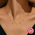 wholesale S925 Sterling Silver New Ins-style Star Zircon Layering Collarbone Necklace, Korean Japanese。-0-1