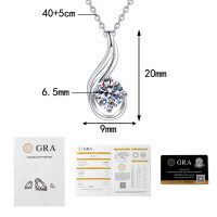 Sterling Silver 1-Carat Moissanite Infinity Note Pendant Necklace-1 carat moissanite  925 silver