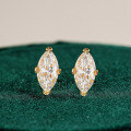 S925 Silver Euro-Style Laser-Drilled 05ct Marquise G Color Moissanite Ear Cuff Stacking Earrings-0-0