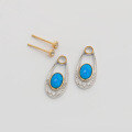 wholesale S925 Silver French-Design Retro British Style Synthetic Opal Earrings-0-2