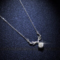 S925 Silver Moissanite Deer Antler Pendant Necklace-0-0