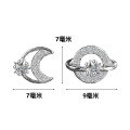 wholesale 999 Sterling Silver Star and Moon Studs Earrings for women-0-11
