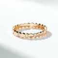 18K Rose Gold Geometric Honeycomb Diamond Stacking Ring-0-2