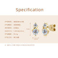 925 Sterling Silver Square Double Prong Single Stone D Color Moissanite Earrings-0-55