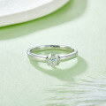 wholesale S925 Sterling Silver Simple and Versatile Teardrop Pear-Shaped Moissanite Ring with 05 Carat Moissanite-0-4