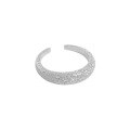 wholesale S925 Sterling Silver JT542 Korean-style Ins Minimalist Bright Color Sparkling Sand Luxury Advanced Geometric Frosted Ring for Women-0-6