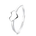wholesale S925 Sterling Silver Fashionable Minimalist 3D Hollow-Out Cute and Versatile Open Heart Design Ring for Women-0-6