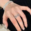 wholesale S925 Sterling Silver Vintage Style Hollow Lace Ring, Small and Luxurious, High-End Retro Elegance, Versatile Full Diamond Ring-0-1