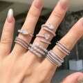 wholesale S925 Sterling Silver Cross-Border Women's Small Ins Fashion Luxury Vine Snake Wrap Zircon Ring Silver Hand Jewelry-0-1