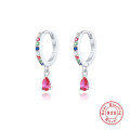 wholesale S925 Sterling Silver INS-style Cross-Border Bestseller Dripping Hoop Earrings with Colorful Diamonds-0-13