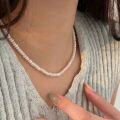 wholesale S925 Sterling Silver High-Quality Natural Freshwater Pearl Necklace for Women, New Edition, Light Luxury Versatile Collarbone Chain-0-2