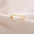 wholesale S925 silver plated with 14k gold, French-style light luxury vintage white zirconia open ring-0-2