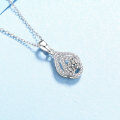 wholesale 925 Silver D-color Moissanite Necklace for Women, Choker Chain Accessory, Versatile Teardrop Pendant, Niche Design Silver Jewelry-0-2
