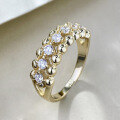 wholesale S925 Silver Gold-Plated Ins Style Zircon Row Diamond Stacking Ring-0-1