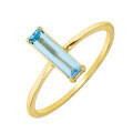 wholesale 10k Gold Japanese Retro Style Everyday Commuter Versatile Jewelry Wholesale Swiss Blue Topaz Ring-0-4