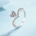 wholesale S925 Sterling Silver High-Quality 1-Carat Moissanite Heart Ring, Ready-to-Ship Luxury Romantic Proposal Wedding Gift-0-6