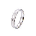 wholesale S925 Sterling Silver, Japanese and Korean Fashion Single Diamond Matte Ring for Women, Minimalist Design Men's Ring-0-4